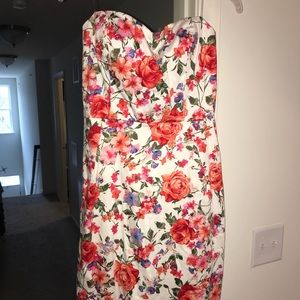 Floral Strapless Cocktail Dress